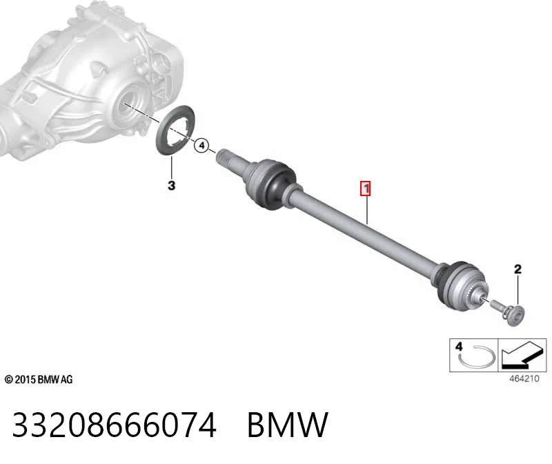 33208666074 BMW Піввісь задня, права