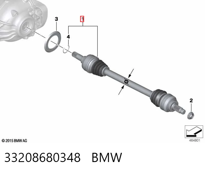 33208680348 BMW Піввісь задня, права