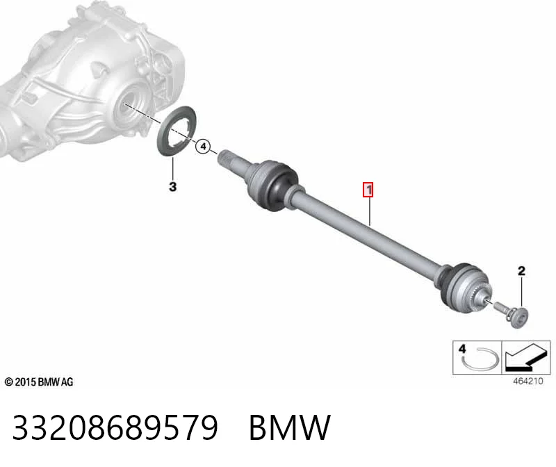 33208689579 BMW Піввісь задня, ліва