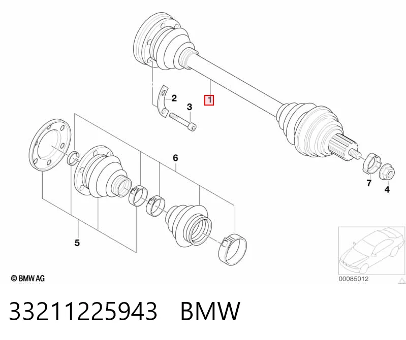 Піввісь задня 0023564 GKN-Spidan