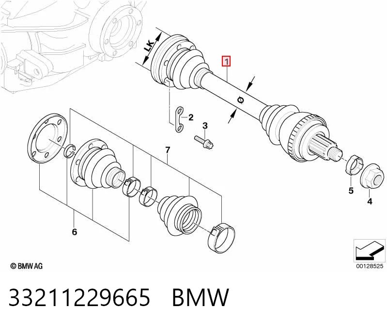 33211229665 BMW Привід задній