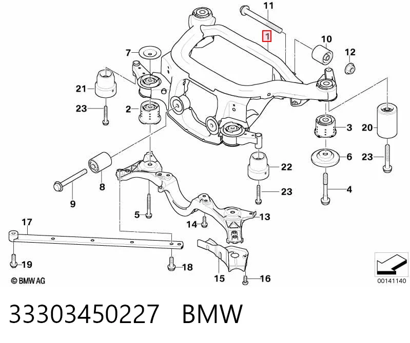 Балка задньої підвіски поперечна BMW X3 позашляховик (E83) (2004 - 2010) ціна, від 98.83 USD