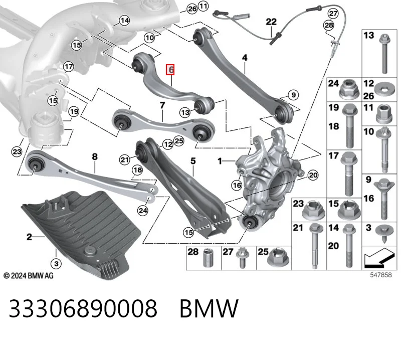 33306890008 BMW Балансир задній правий