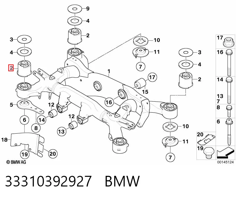 Сайлентблок задньої балки 33316770750 Rolls-royce