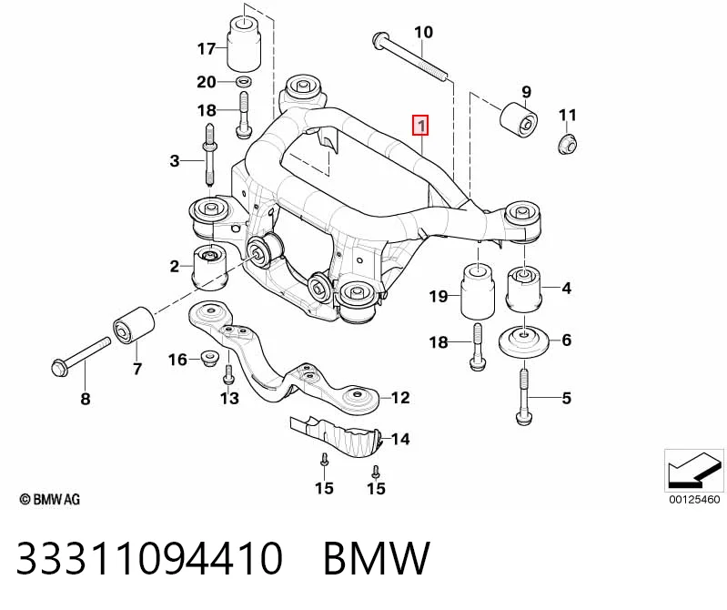 Балка задньої підвіски поперечна BMW 3 купе (E46) (1999 - 2006) ціна, від 28.95 USD