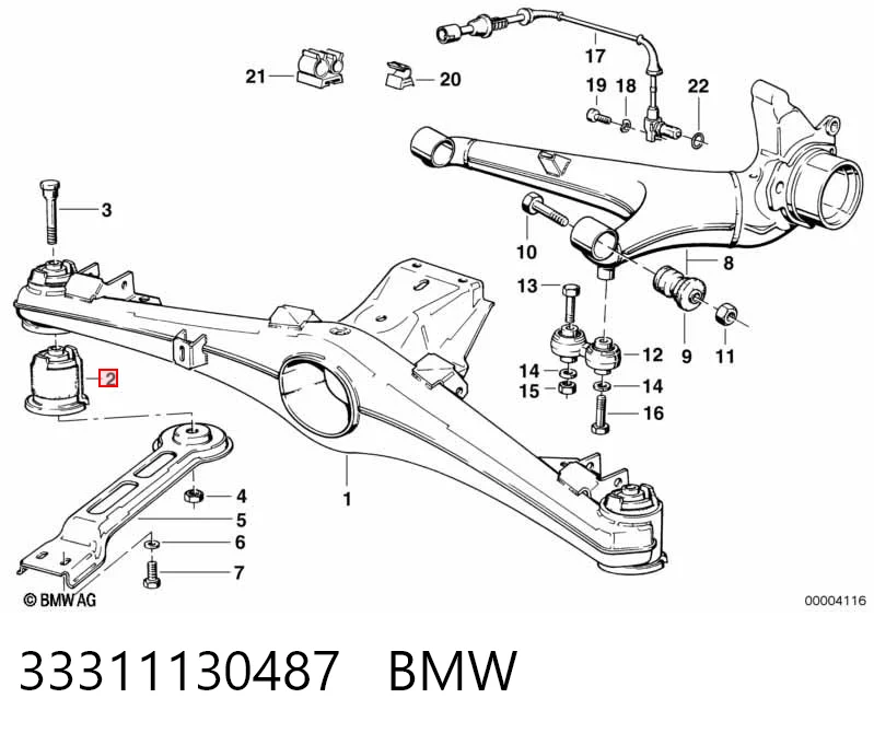 Сайлентблок задньої балки/підрамника BMW 5 седан (E28) (1980 - 1990) ціна, від 22.63 USD