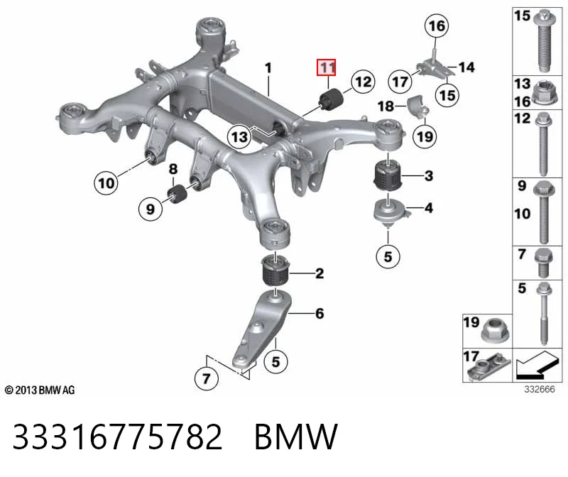 33316775782 BMW Сайлентблок балки моста