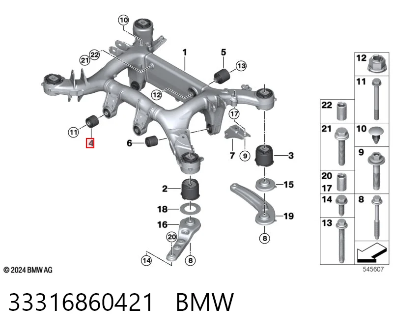 33316860421 BMW Сайлентблок балки моста