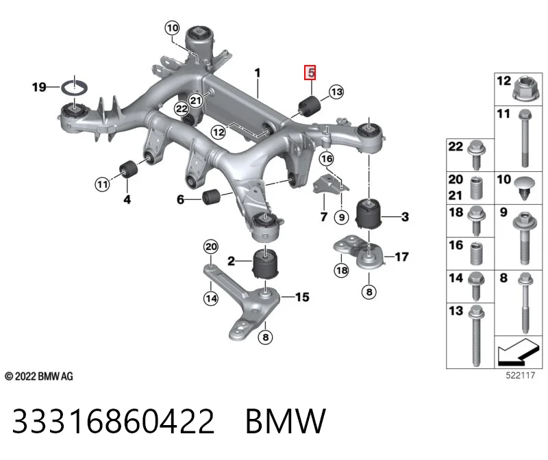 33316860422 BMW Сайлентблок балки моста