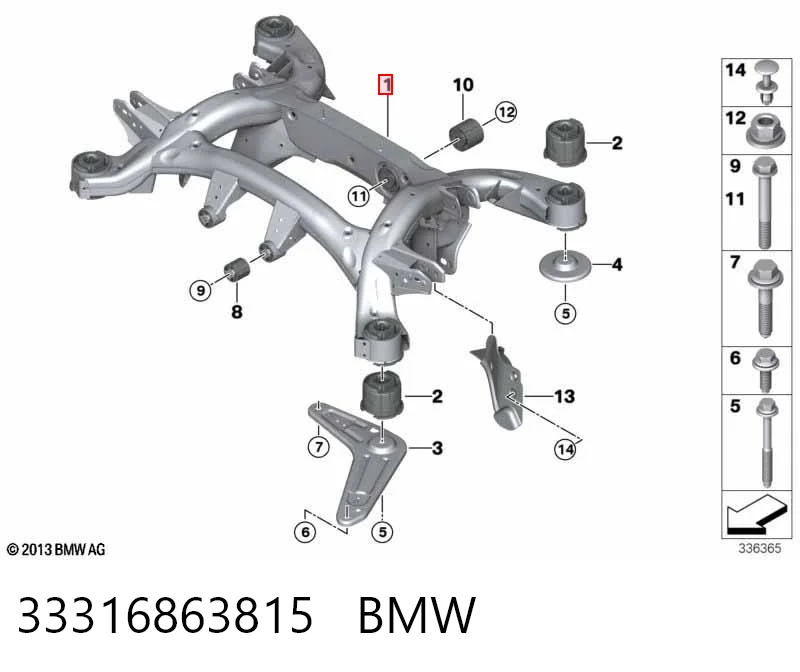Балка задньої підвіски поперечна BMW X6 позашляховик (E71) (2008 - 2014) ціна, від 50.96 USD