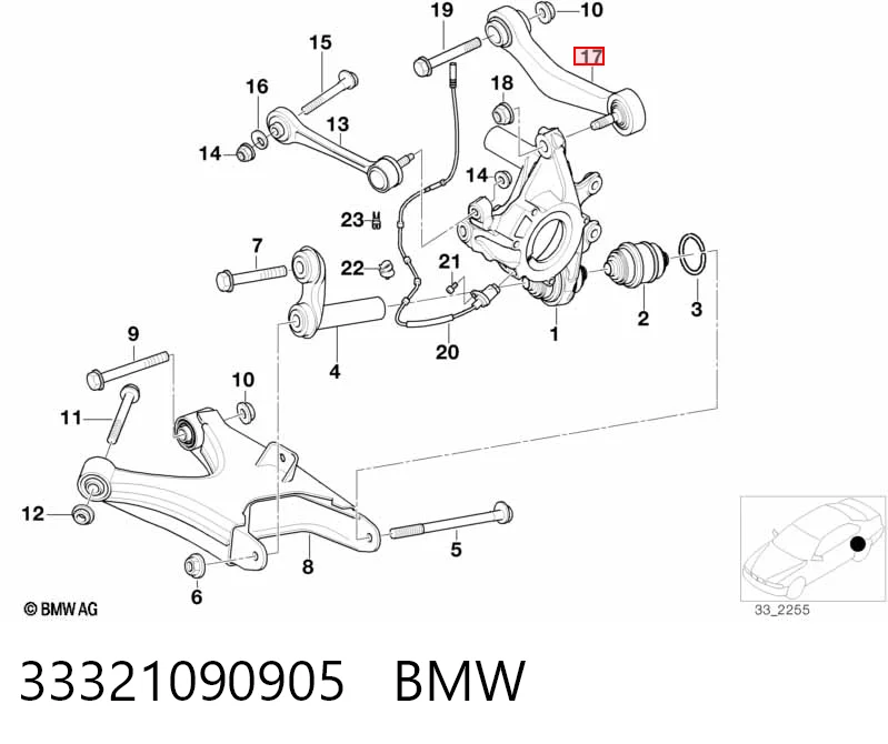 33321090905 BMW Балансир підвіски задній лівий