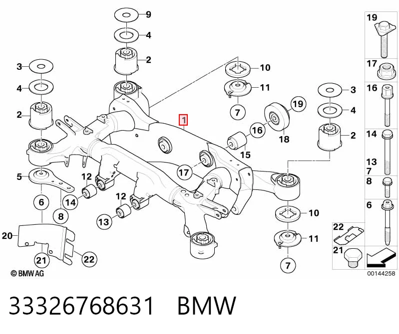 Балка задньої підвіски поперечна BMW 7 седан (E65, E66, E67) (2001 - 2008) ціна, від 36.74 USD