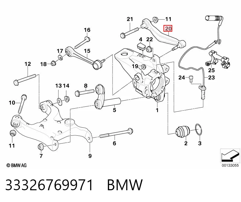 33326769971 BMW Балансир підвіски задній лівий