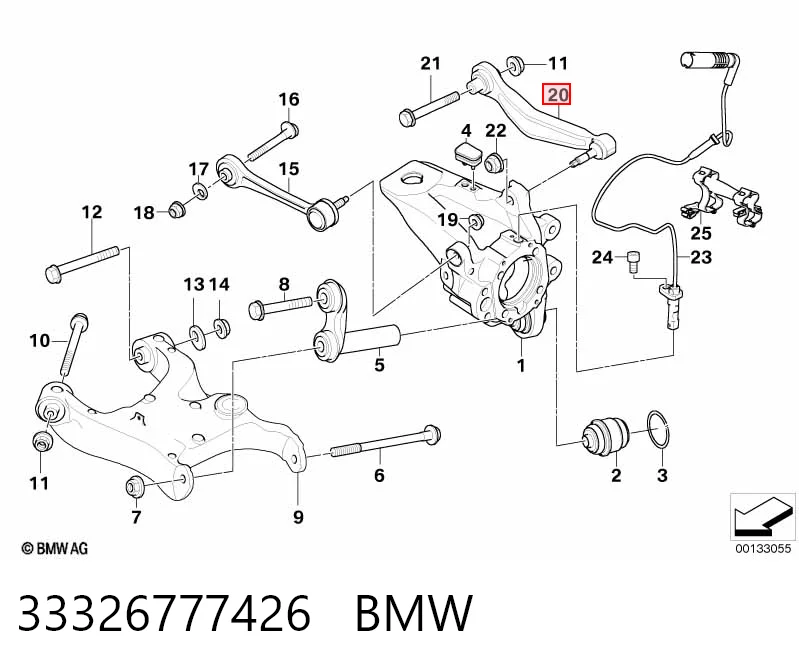 33326777426 BMW Важіль підвіски задній правий