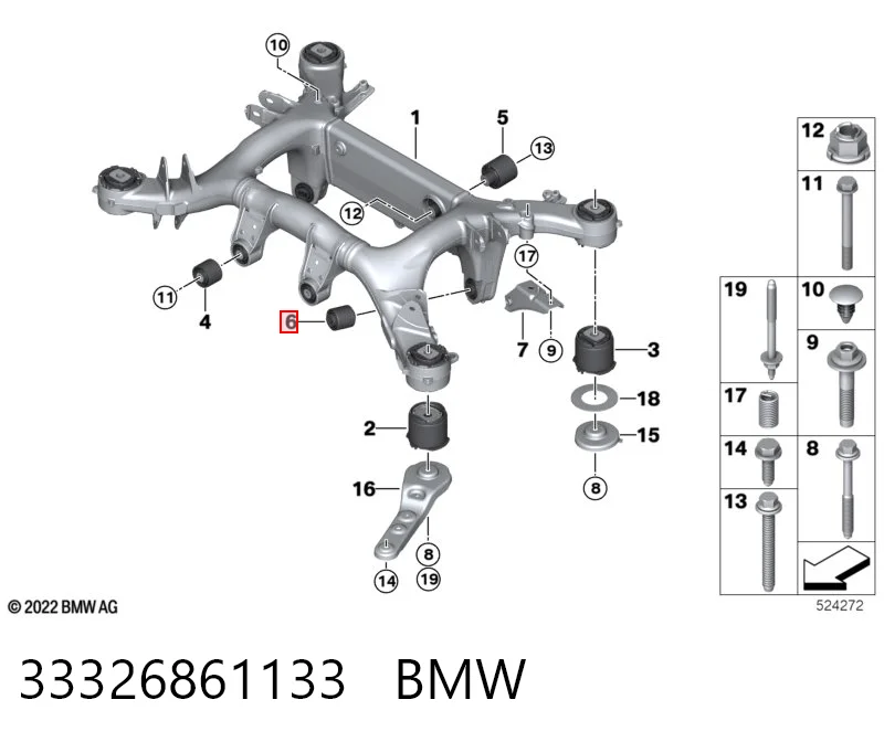 33326861133 BMW Сайлентблок балки моста