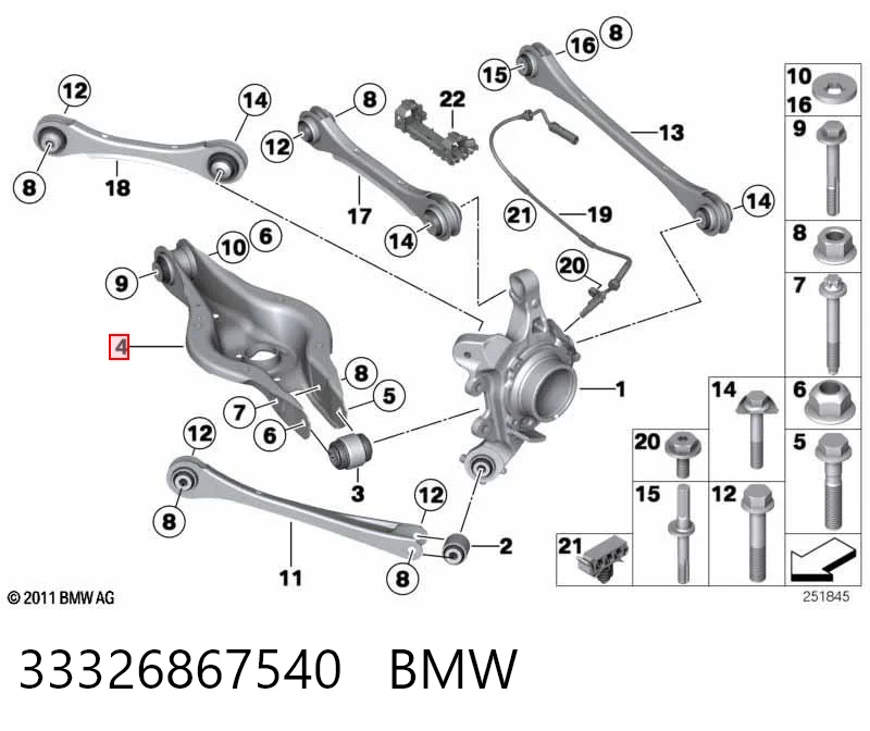 33326867540 BMW Важелі задньої підвіски
