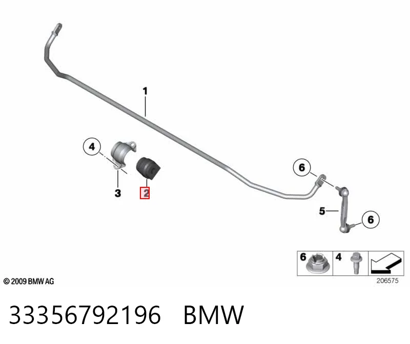 33356792196 BMW Втулка стабілізатора заднього