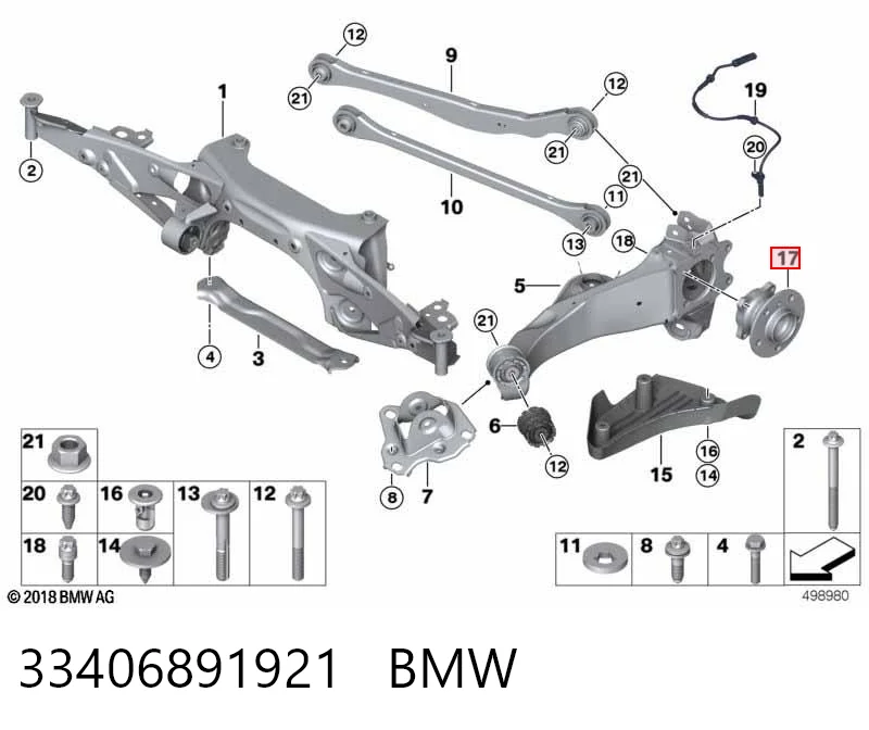 33406891921 BMW Маточина задня