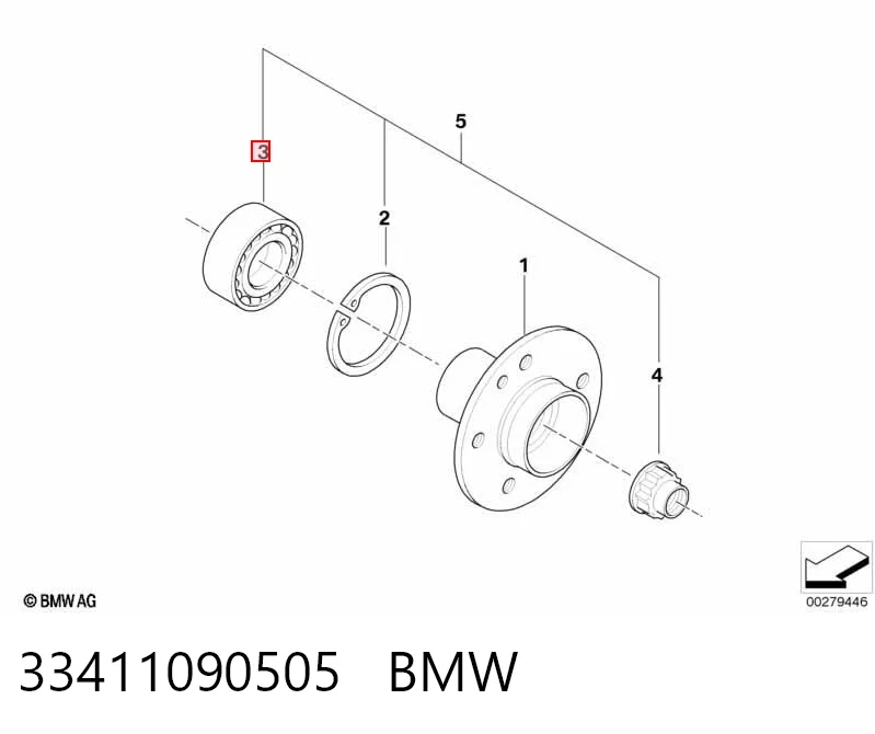 33411090505 BMW Підшипник маточини передньої/задньої