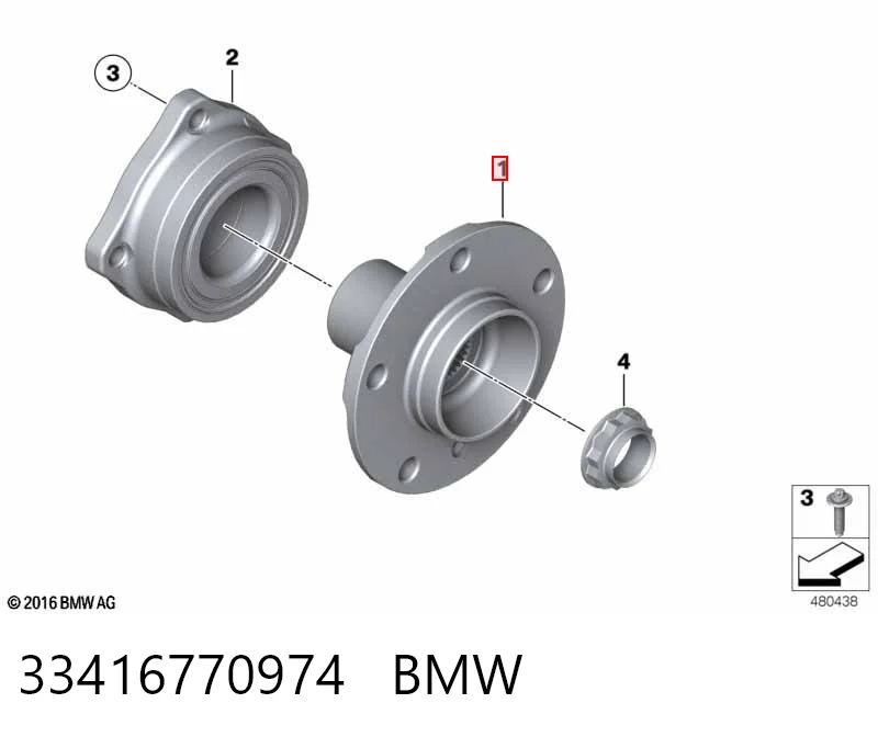 33416770974 BMW Підшипник ступиці задньої