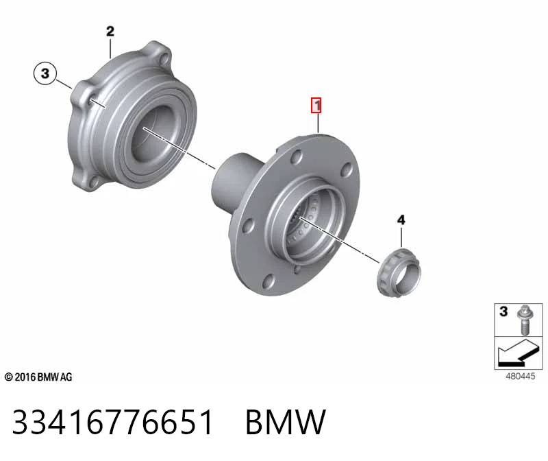 33416776651 BMW Маточина задня