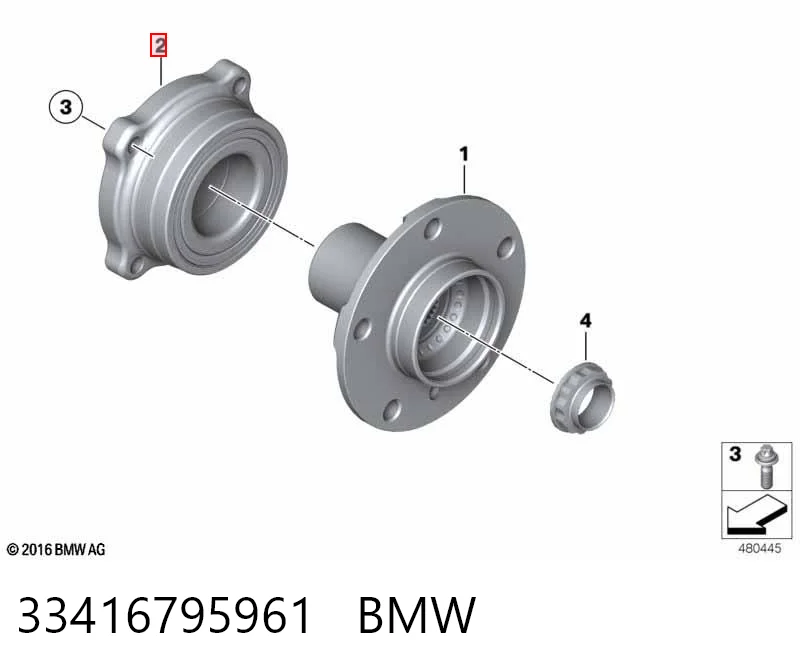 33416795961 BMW Підшипник ступиці задньої