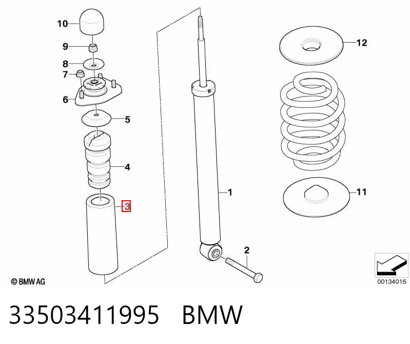 33503411995 BMW Пильник стійки задньої