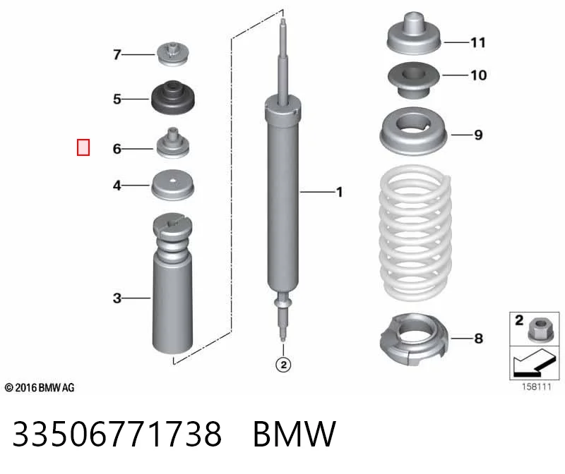 33506771738 BMW Підшипник опорний амортизатора, заднього