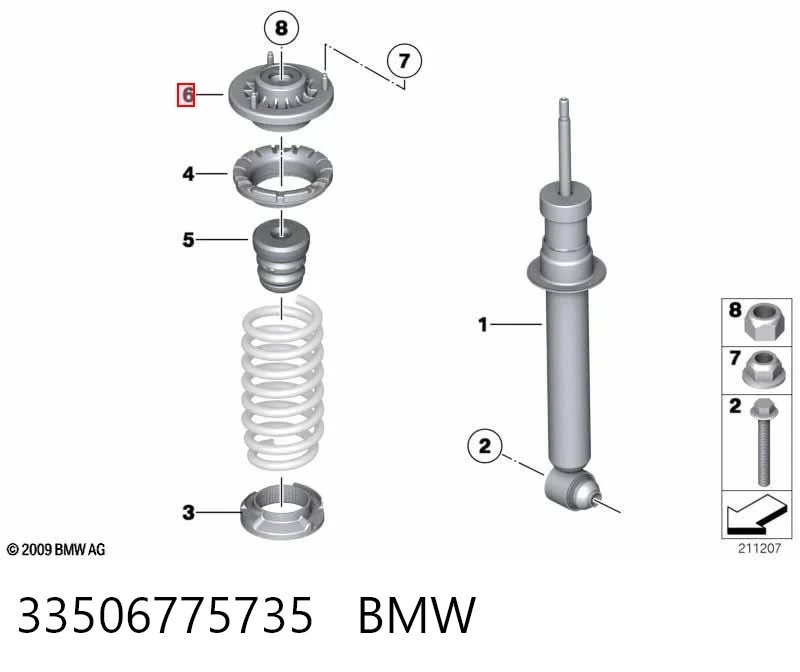 33506775735 BMW Опора амортизатора