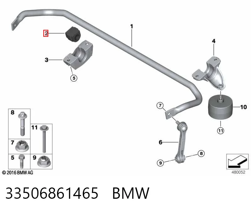 33506861465 BMW Гумка заднього стабілізатора
