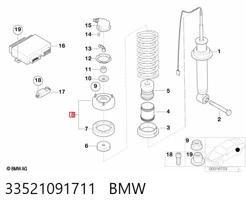 Купити 12224418 Bilstein Опора амортизатора заднього