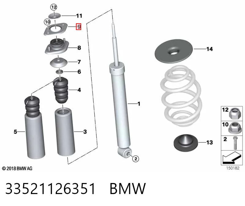 Купити Опора амортизатора заднього BMW 3  E46