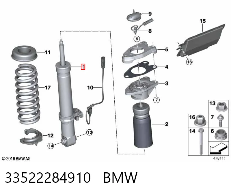 33522284910 BMW Амортизатор задній, правий