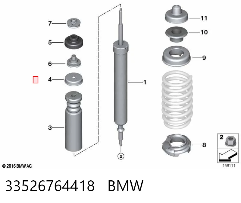 33526764418 BMW Тарілка пружини задньої, верхня