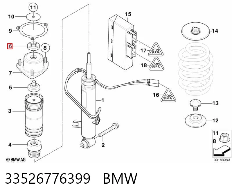 33526776399 BMW Підшипник опорний амортизатора, заднього