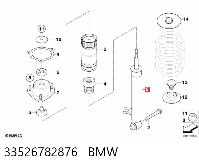 33526782876 BMW Амортизатор задній, правий
