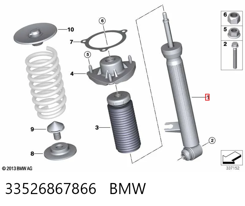 33526867866 BMW Амортизатор задній, правий