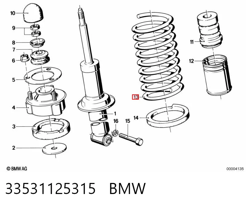 Пружина підвіски задня на BMW 5  E28