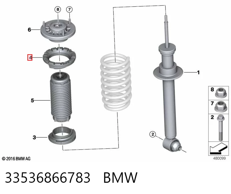 33536866783 BMW Проставка (гумове кільце) пружини задньої, верхня