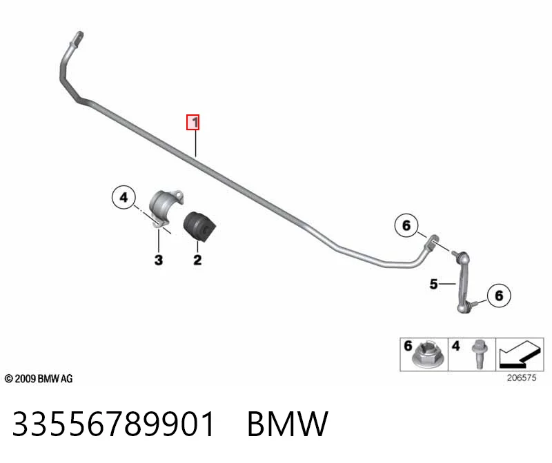 Стабілізатор задньої балки на BMW X1  E84