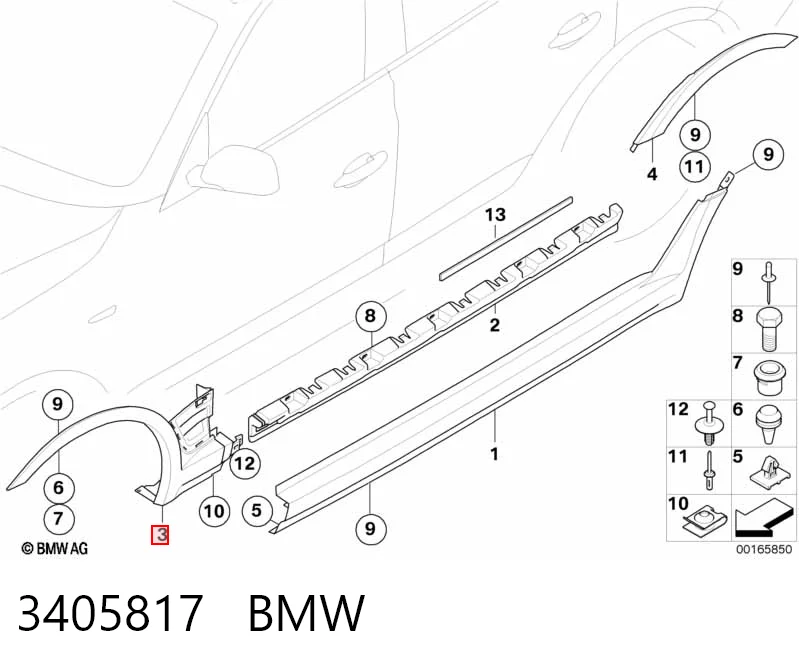 3405817 BMW Розширювач передньої арки колеса, лівий