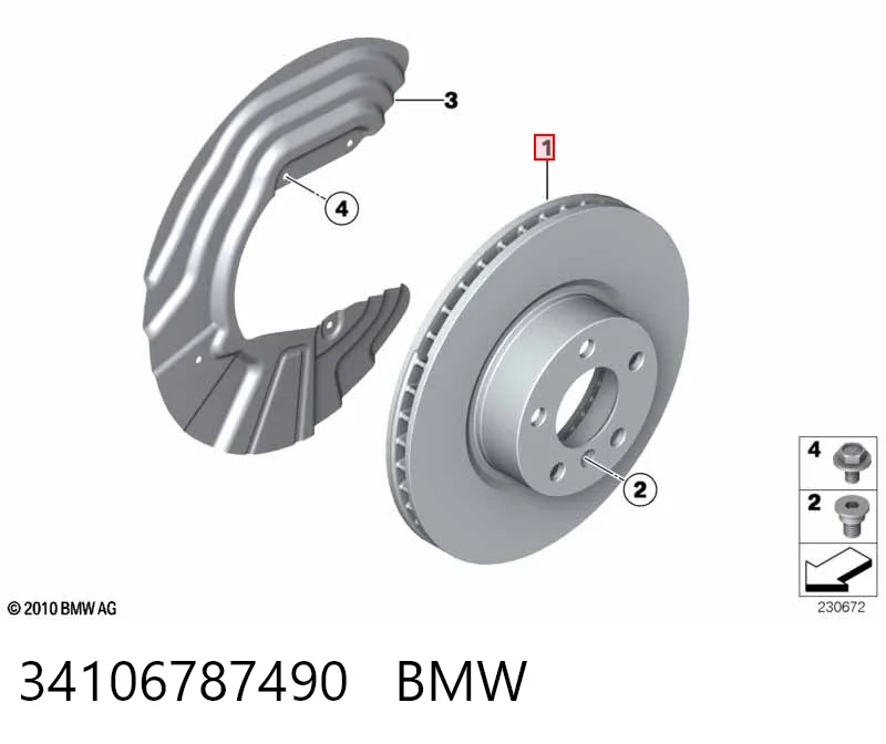 34106787490 BMW Гальмо дискове переднє