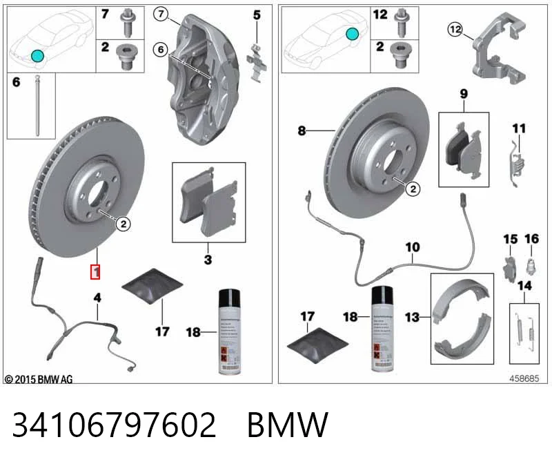 34106797602 BMW Гальмо дискове переднє