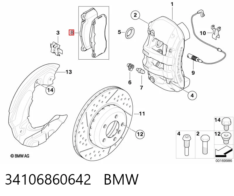 34106860642 BMW Передні гальмівні колодки