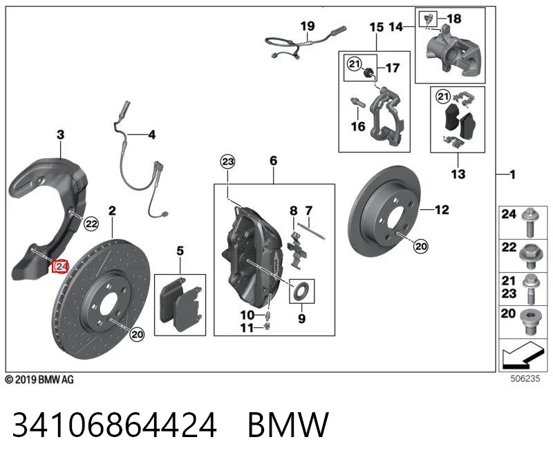 34106864424 BMW Болт кріплення головки блоку циліндрів