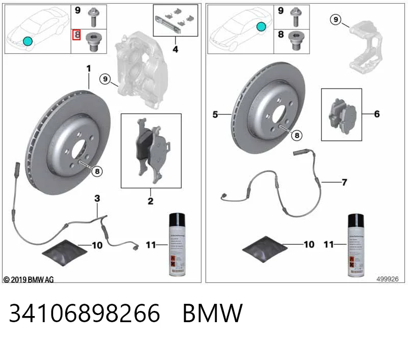 34106898266 BMW Передні гальмівні колодки