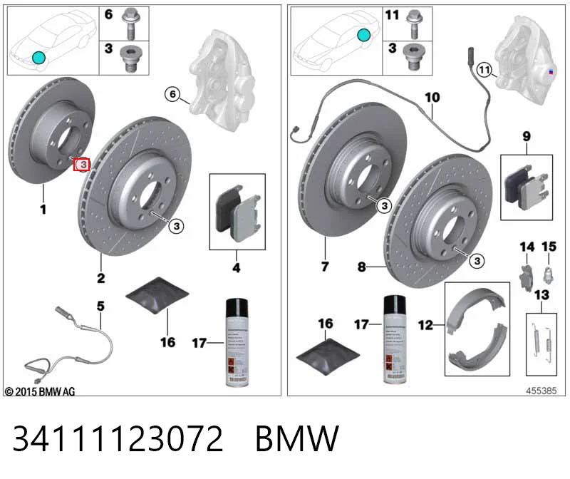 34111123072 BMW Болт гальмівного диска