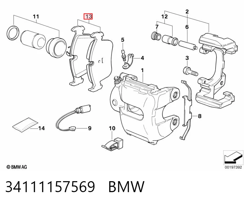 34111157569 BMW Передні гальмівні колодки