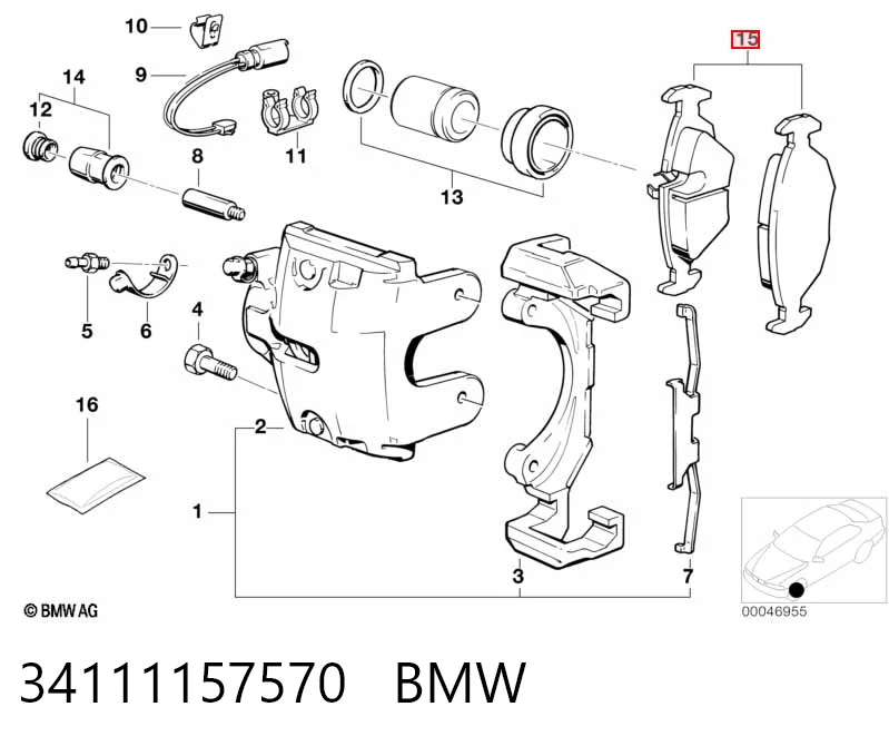 34111157570 BMW Передні гальмівні колодки