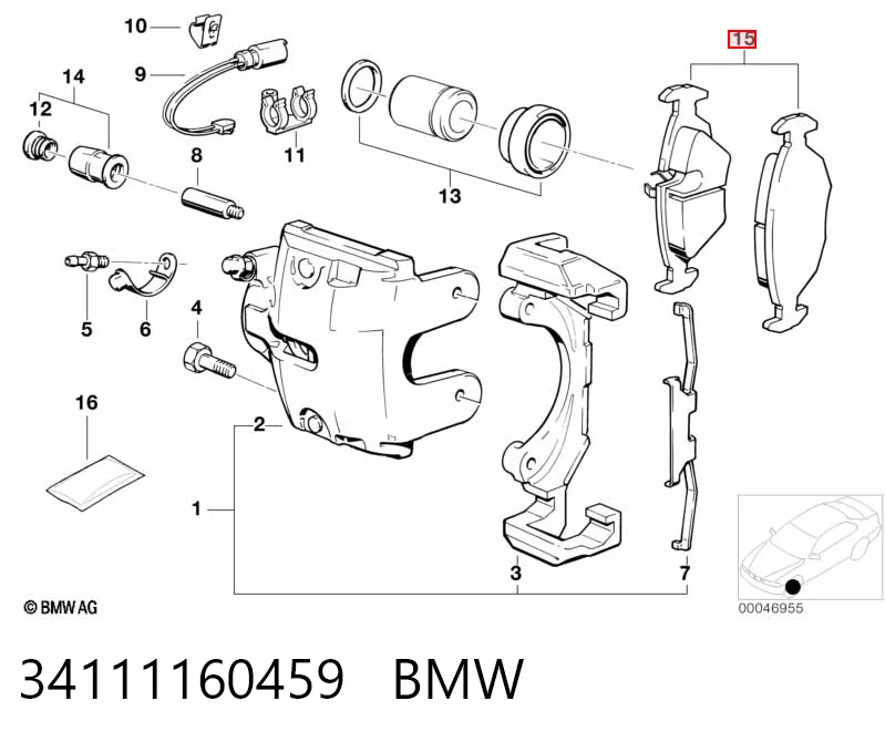 34111160459 BMW Передні гальмівні колодки